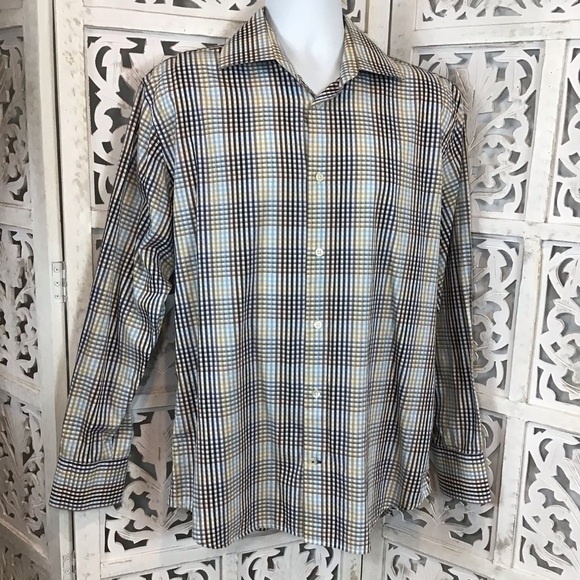 Banana Republic Mens Plaid Button Down Shirt Large - Picture 2 of 5